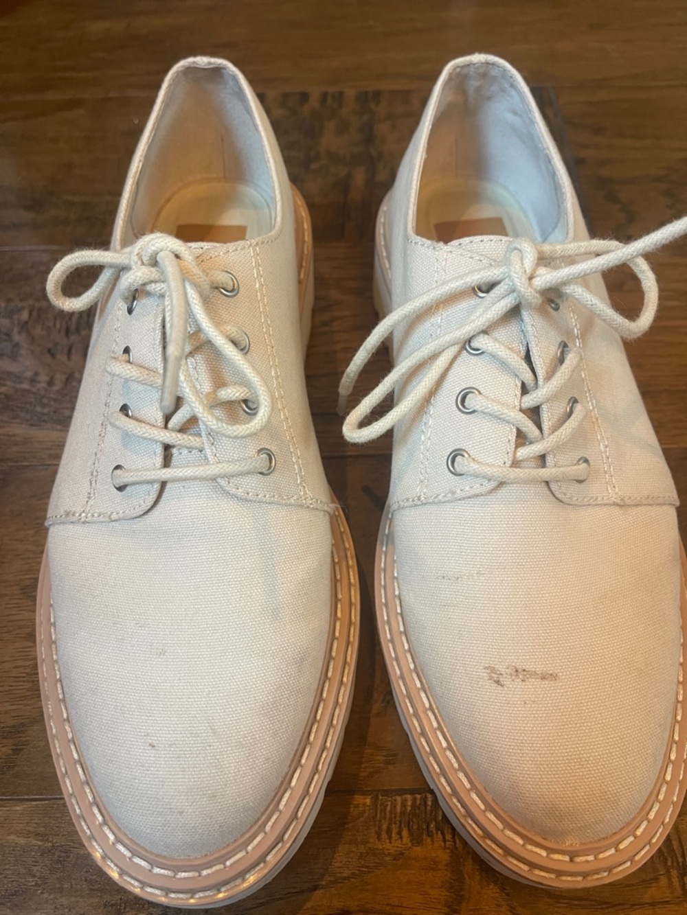 Dolce Vita Martie Lugged Oxfords Sandstone Canvas - Picture 3 of 6